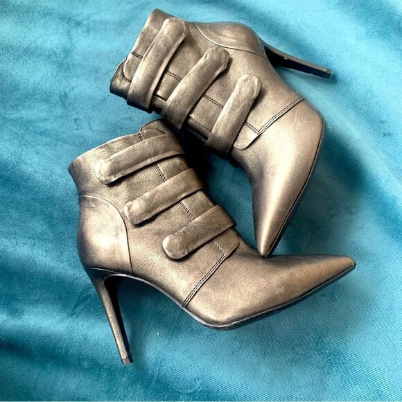 Made in Italy High End‎ High Heels Ankle  Leather Boots 8,5 - Picture 2 of 10